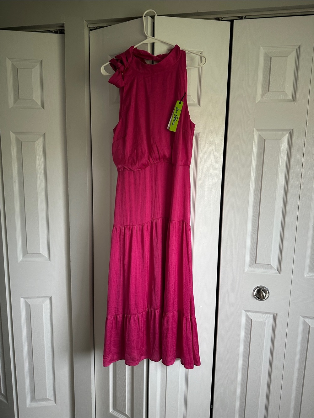 Sam Edelman Sleeveless Fuchsia Tiered Maxi Dress